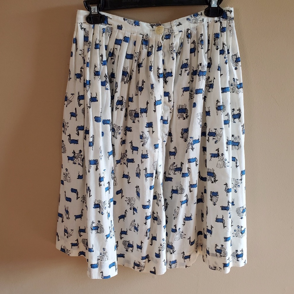 🐯Vintage Llama Print Skirt with belt sz M - Picture 9 of 11